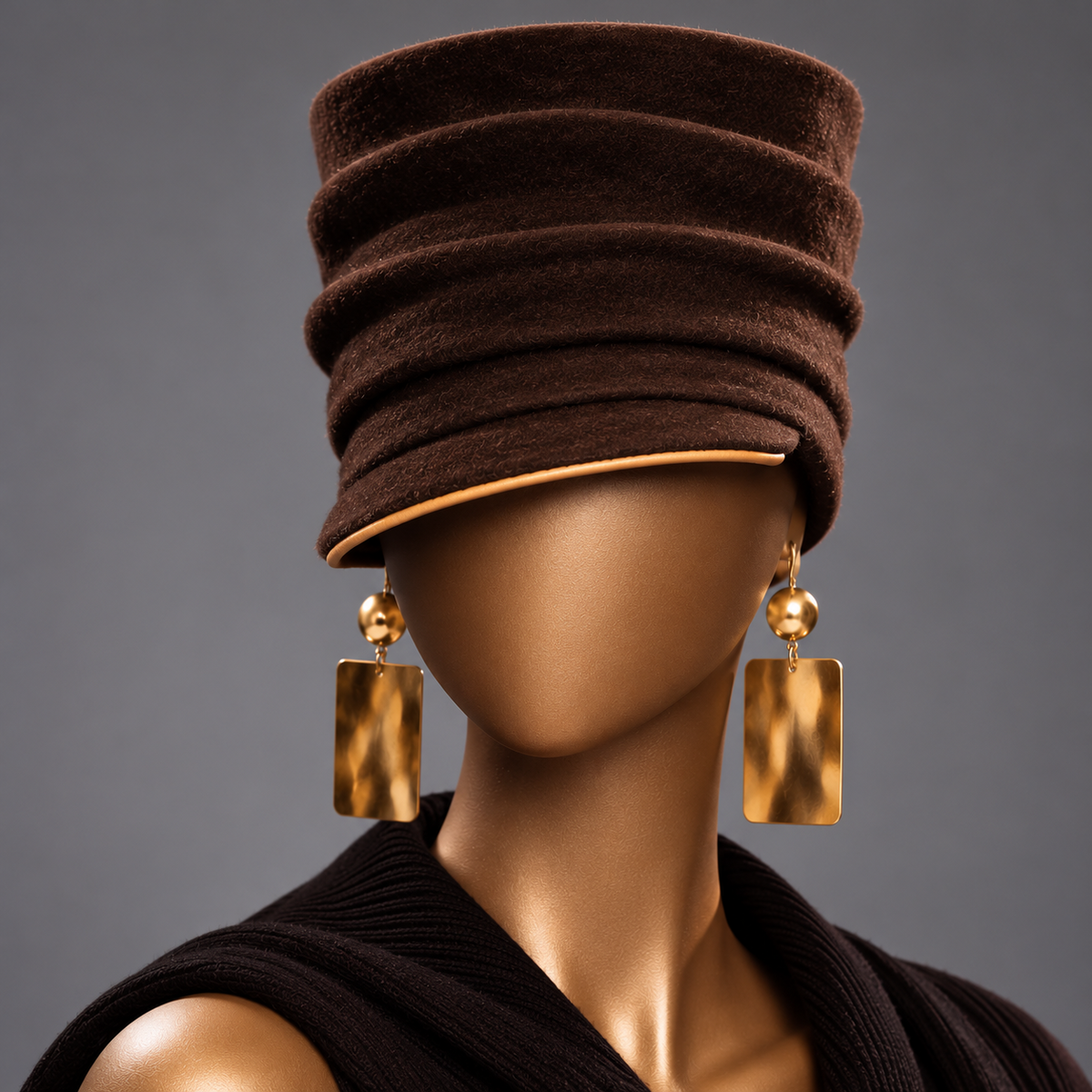 THE SAINT- SCULPTURAL PLEATED HAT | SABLE & SAINT