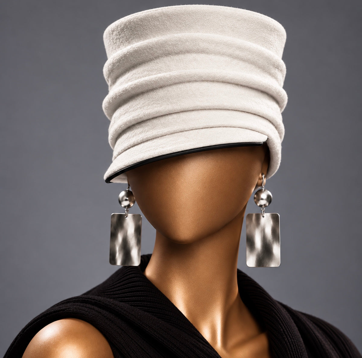 THE SAINT- SCULPTURAL PLEATED HAT | SABLE & SAINT